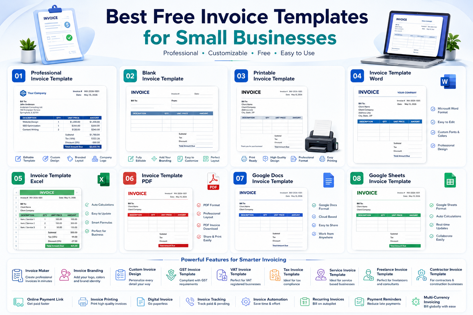 Best Free Invoice Templates for Small Businesses