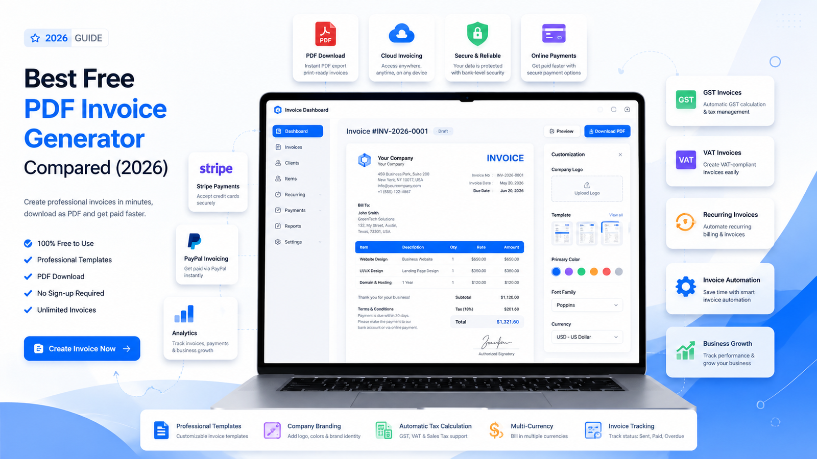 Best Free PDF Invoice Generator Compared (2026)